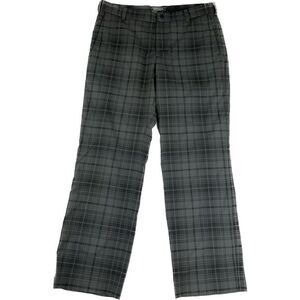 Nike Men's Black and Gray Plaid Chinos
